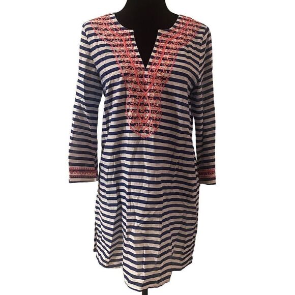 Mudpie Swim Cover up with Pink Embroidery - Picture 2 of 12